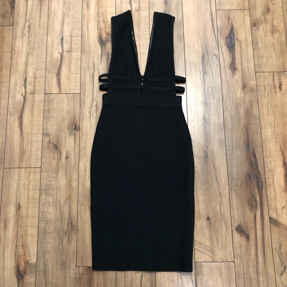 Bebe bodycon black midi dress